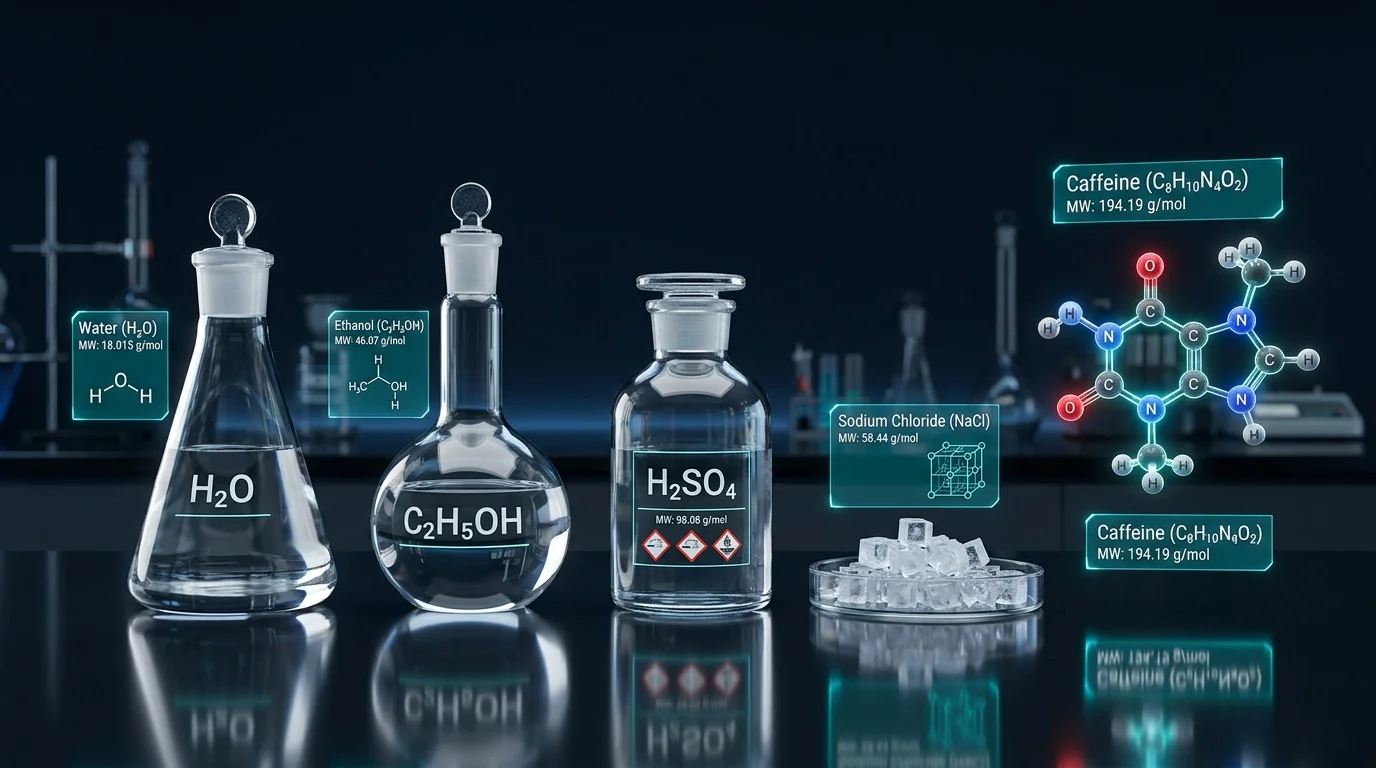 Molecular Weight of Common Chemicals: Complete Table